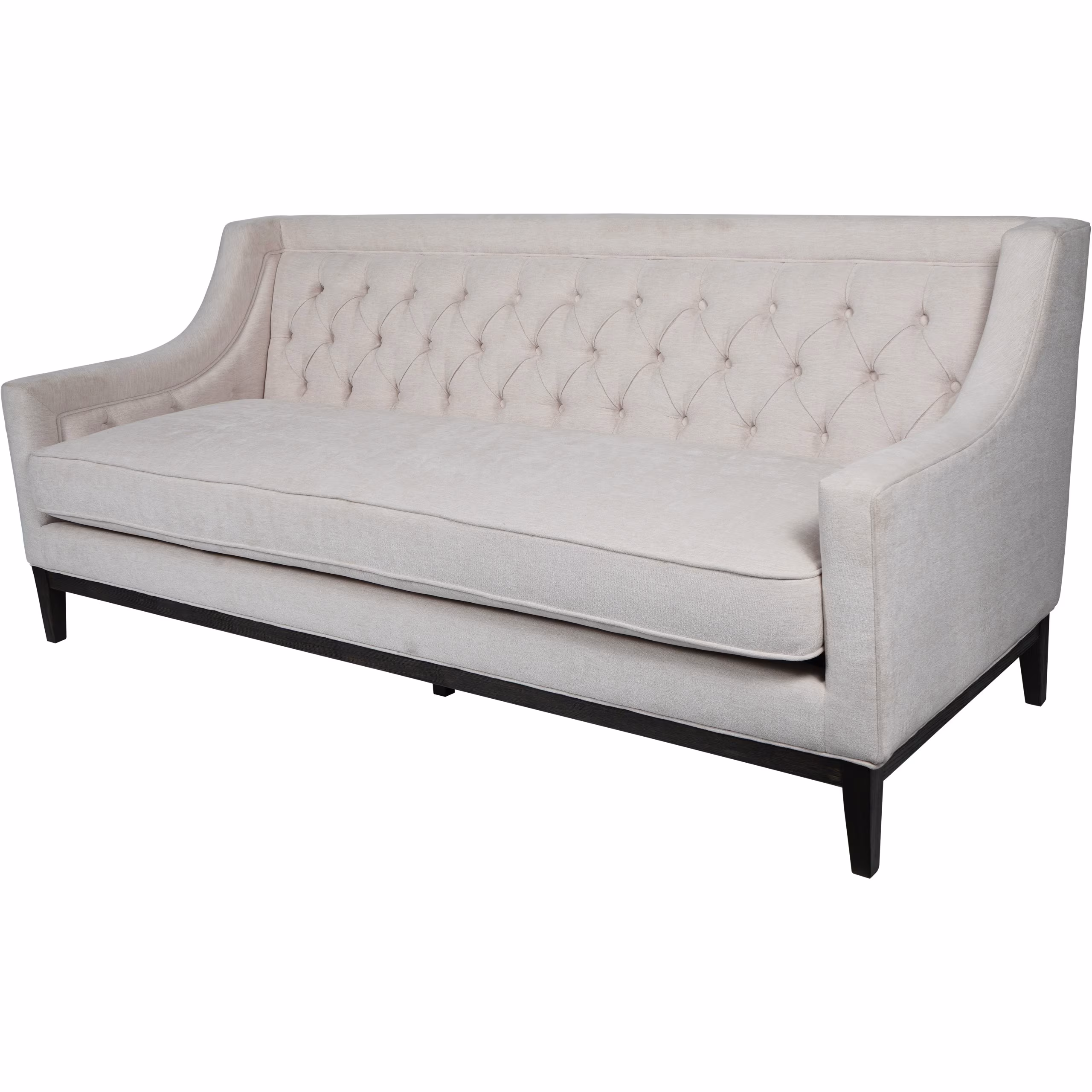 Theodore Buttoned Ivory Woven Fabric Sofa - Image 2