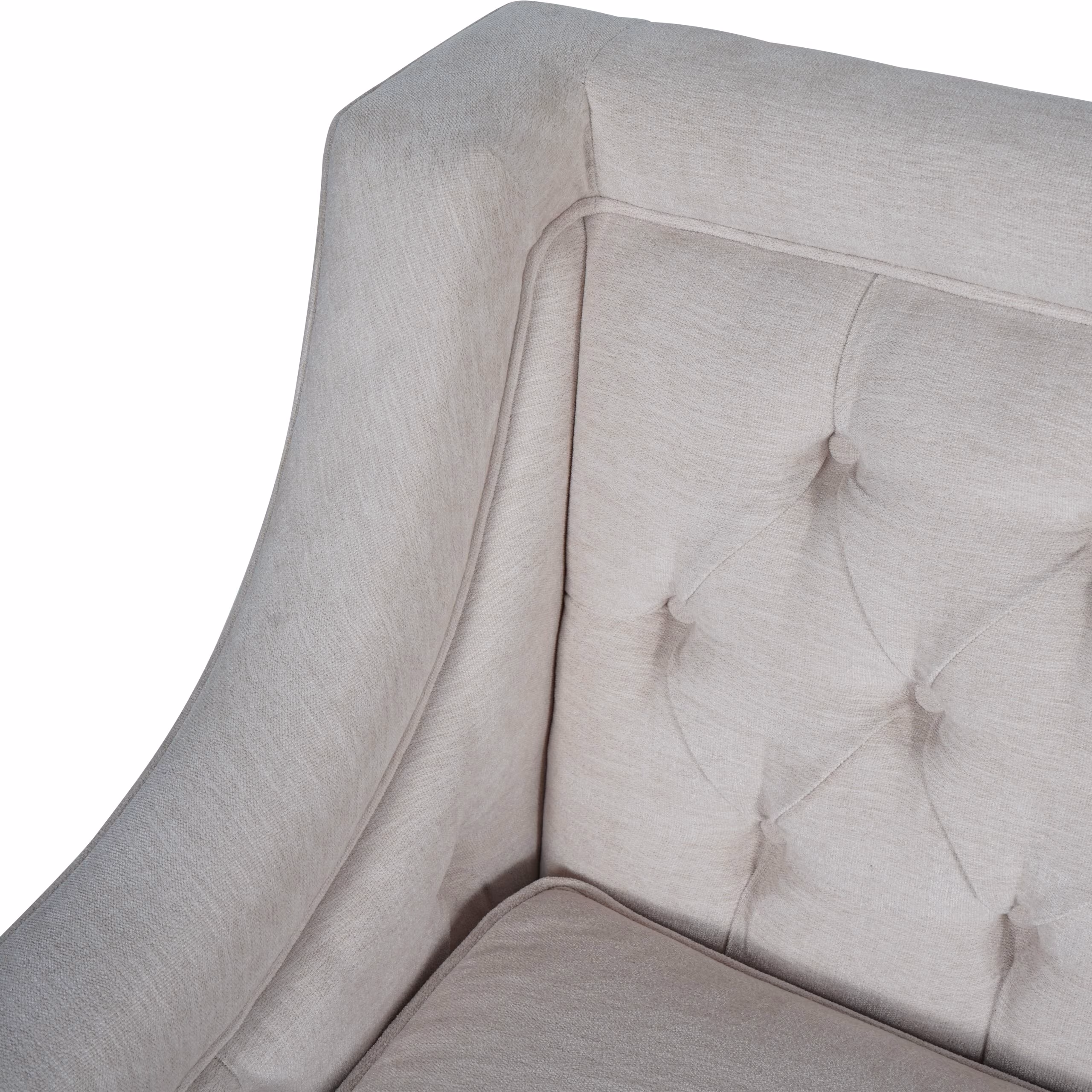 Theodore Buttoned Ivory Woven Fabric Sofa - Image 4
