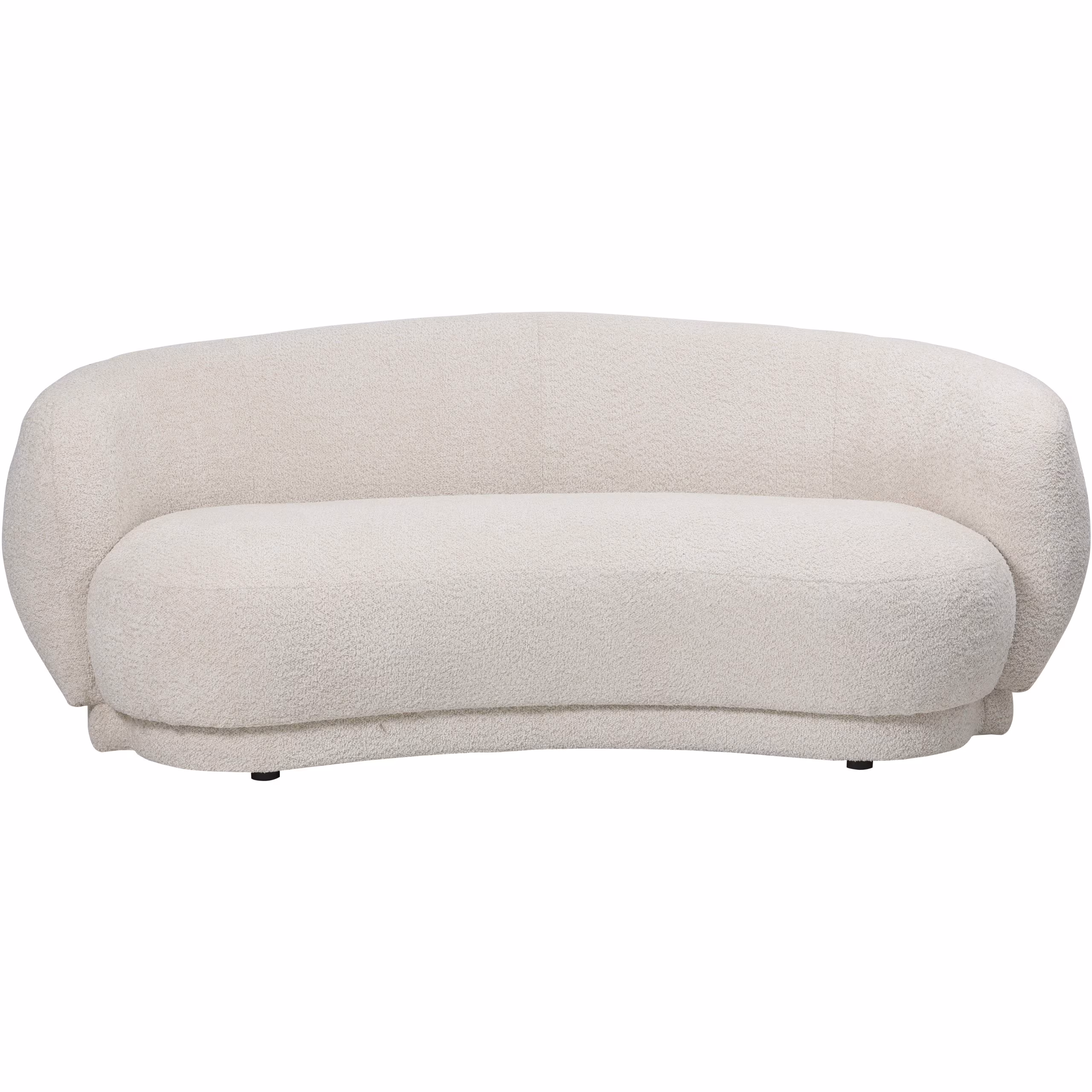 Waverley Curved Cream Bouclé Sofa - Image 3