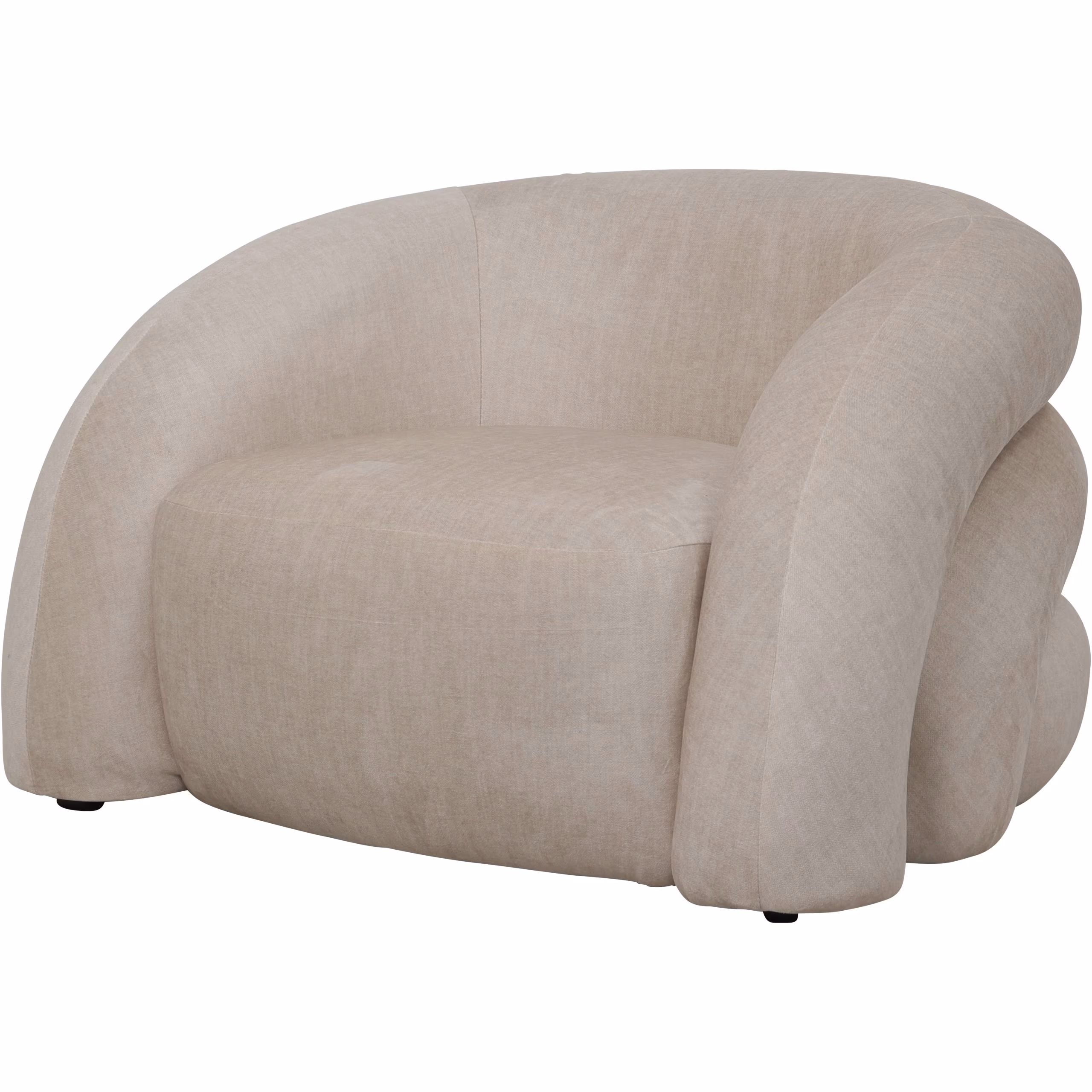 Casa Curved Cream Velvet Snug Chair - Image 3