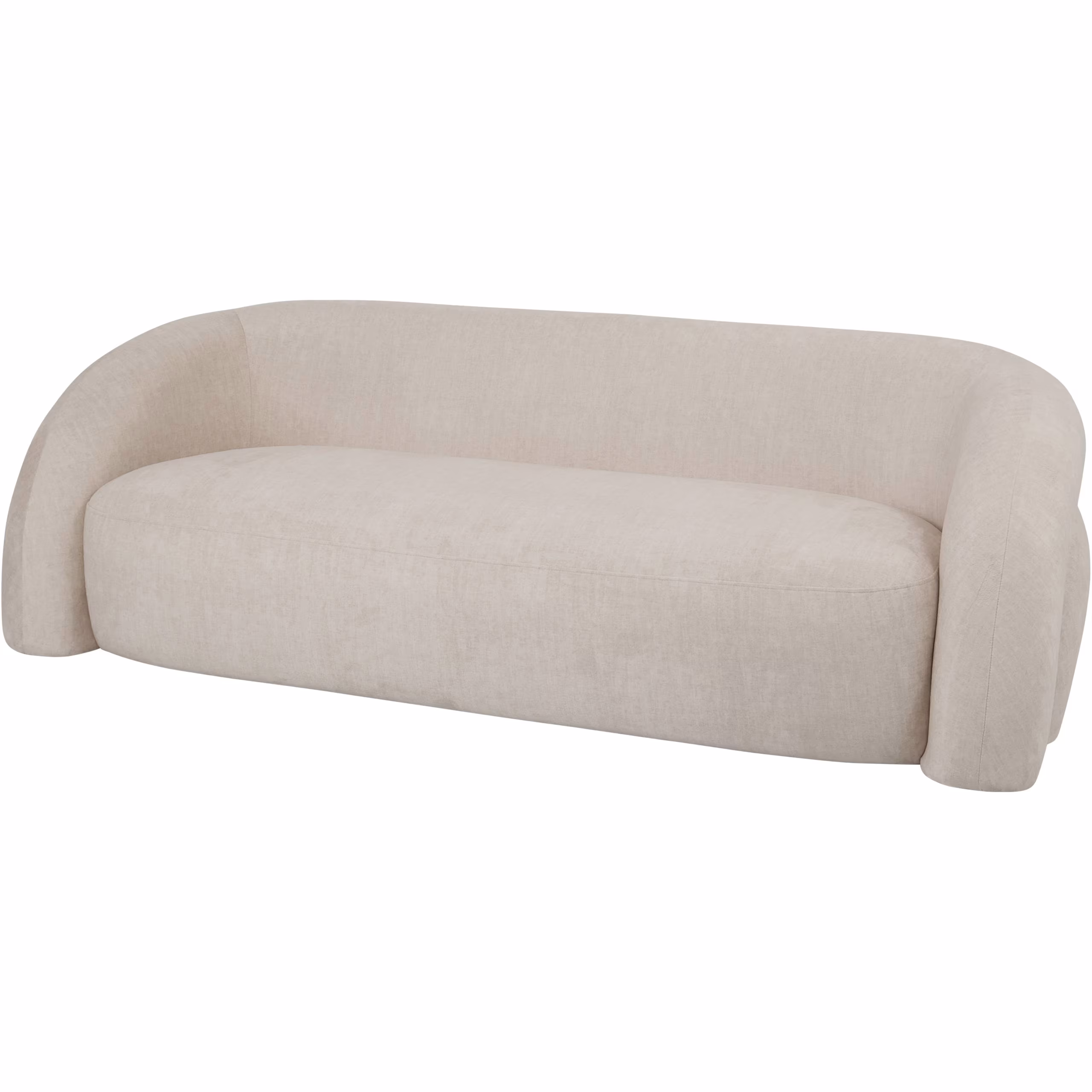Casa Curved Cream Velvet Two Seater Sofa - Image 2