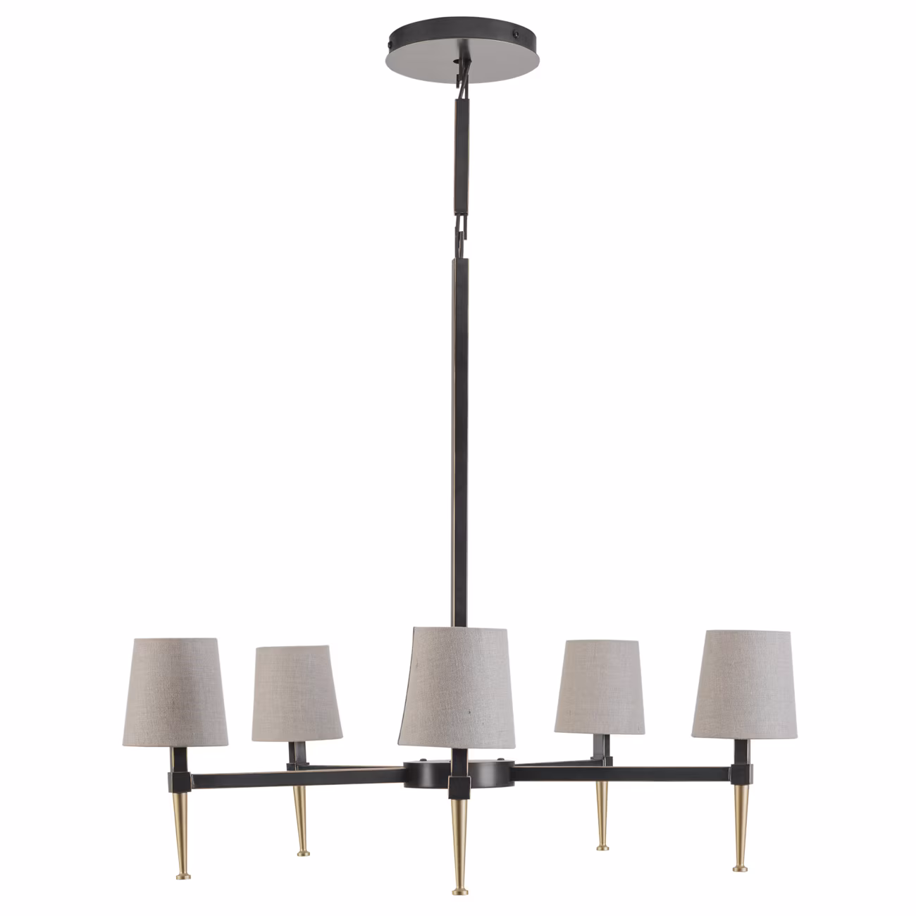 Stella Five Light Pendant with Linen Shades