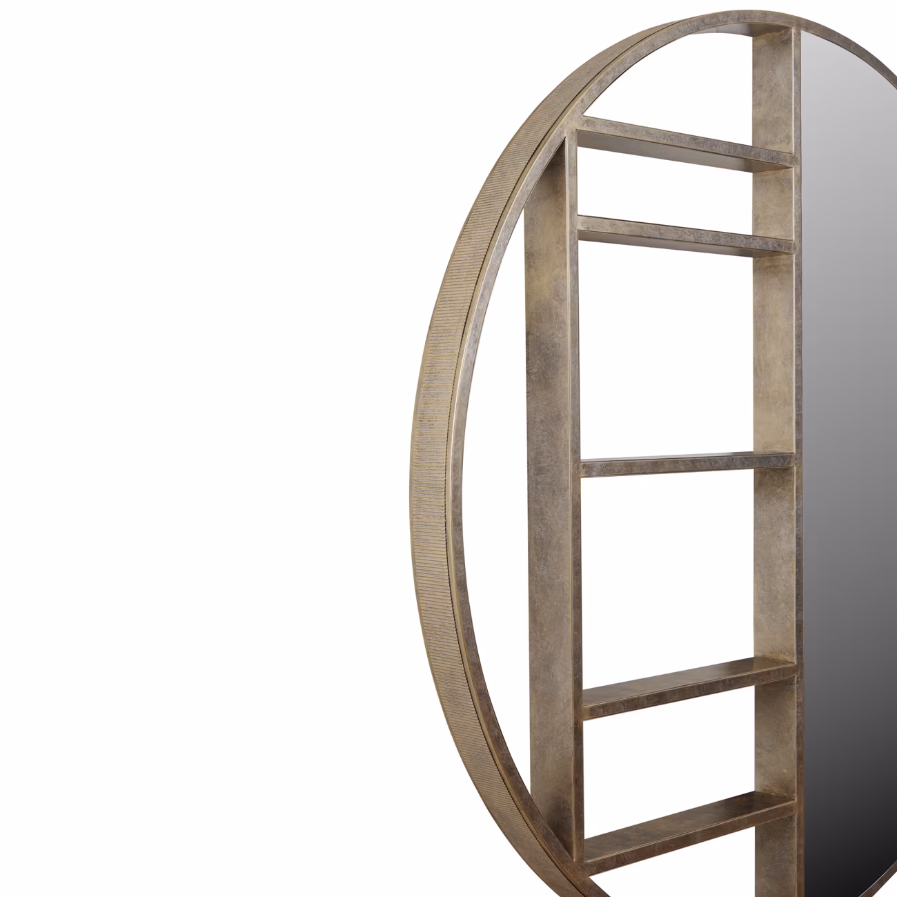 Belvedere Aged Gold Shelving Mirror - Image 2