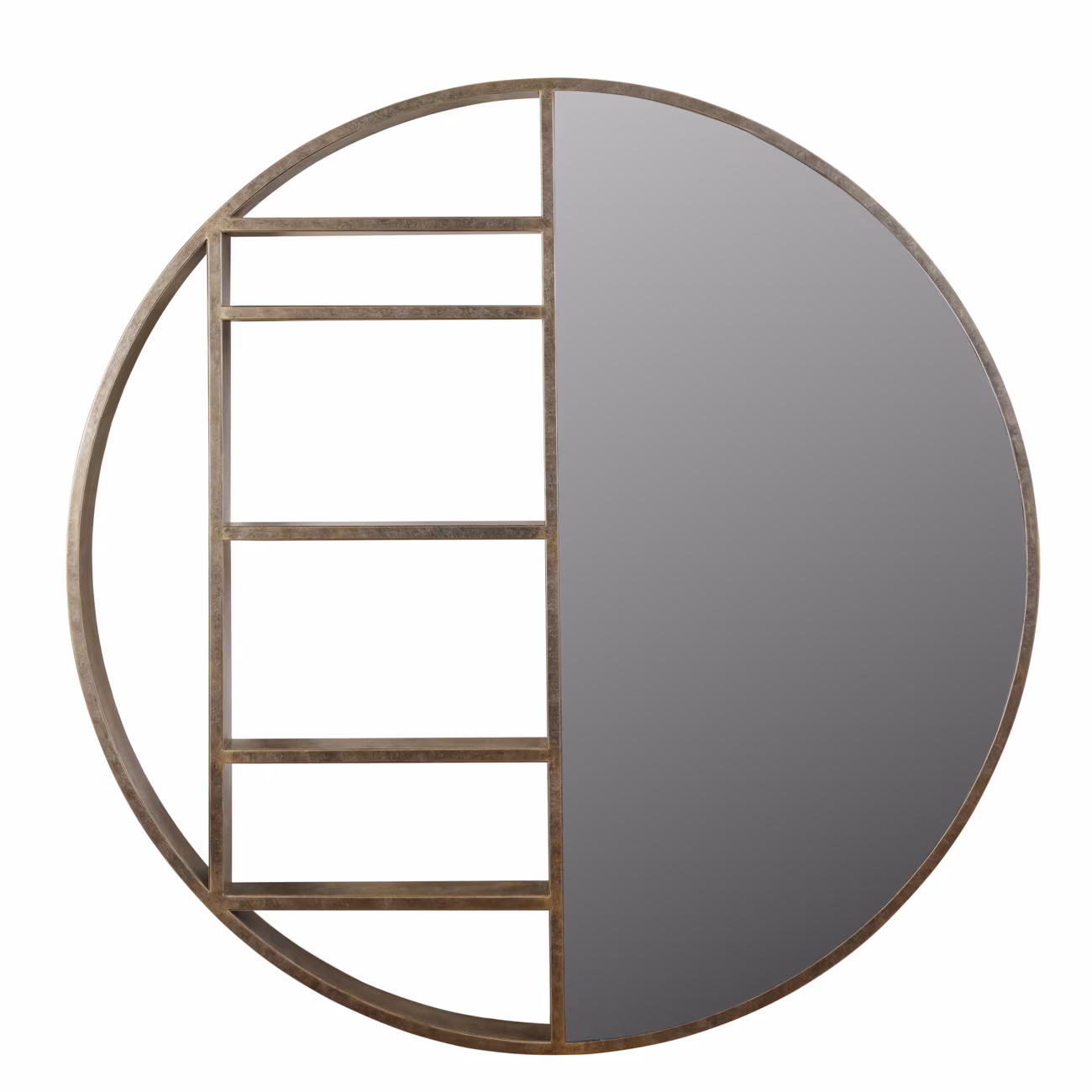 Belvedere Aged Gold Shelving Mirror