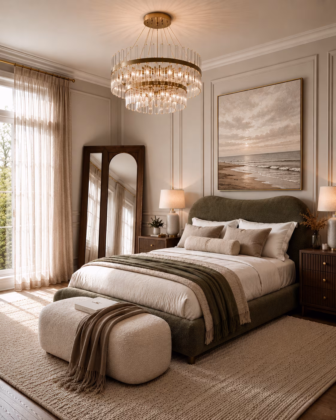 Wave Bed in Olive Soft Weave (Double and King) - Image 2