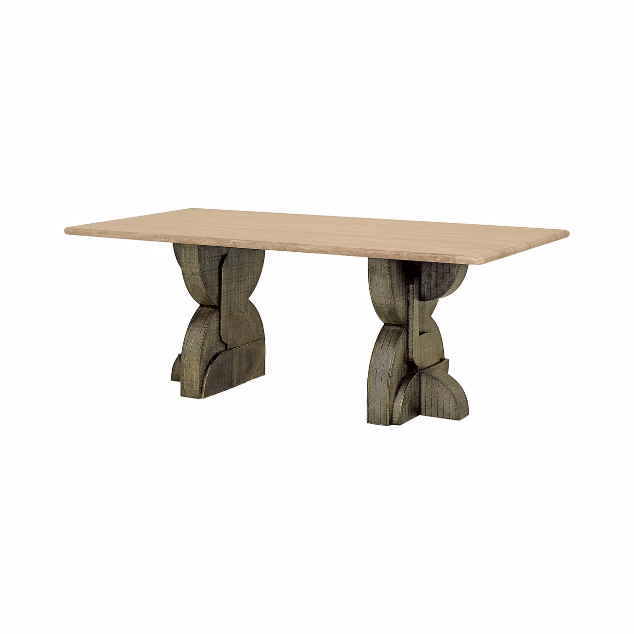 Kelsie Travertine Dining Table - Image 2
