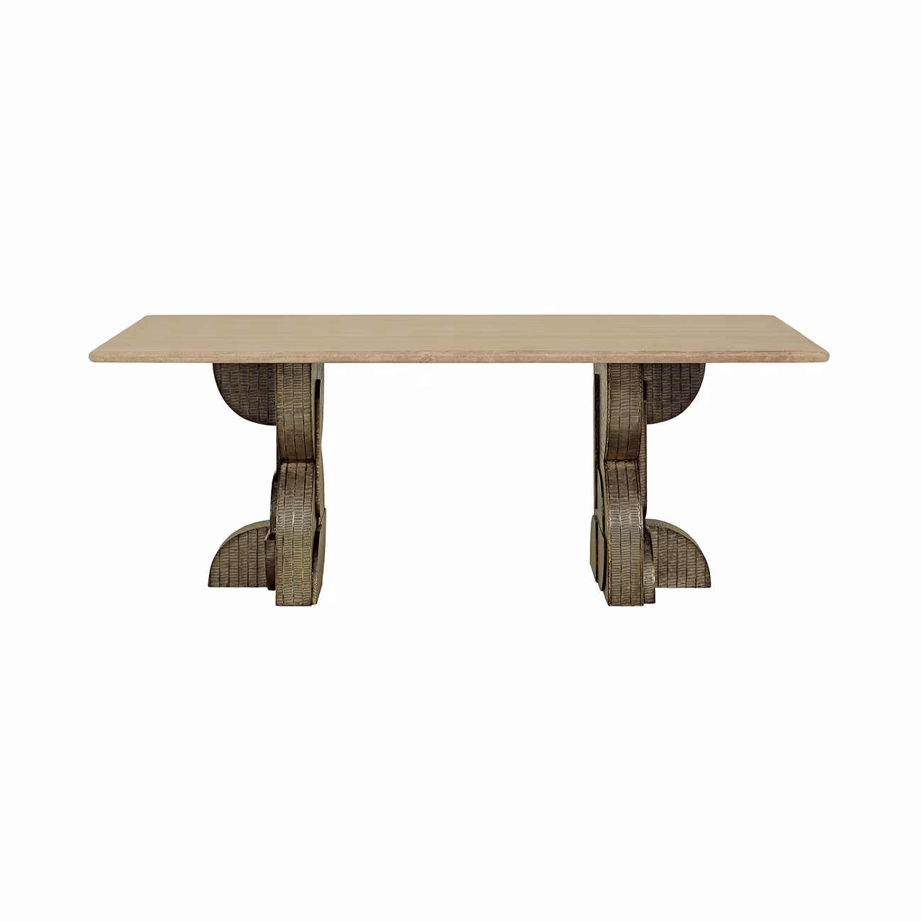 Kelsie Travertine Dining Table